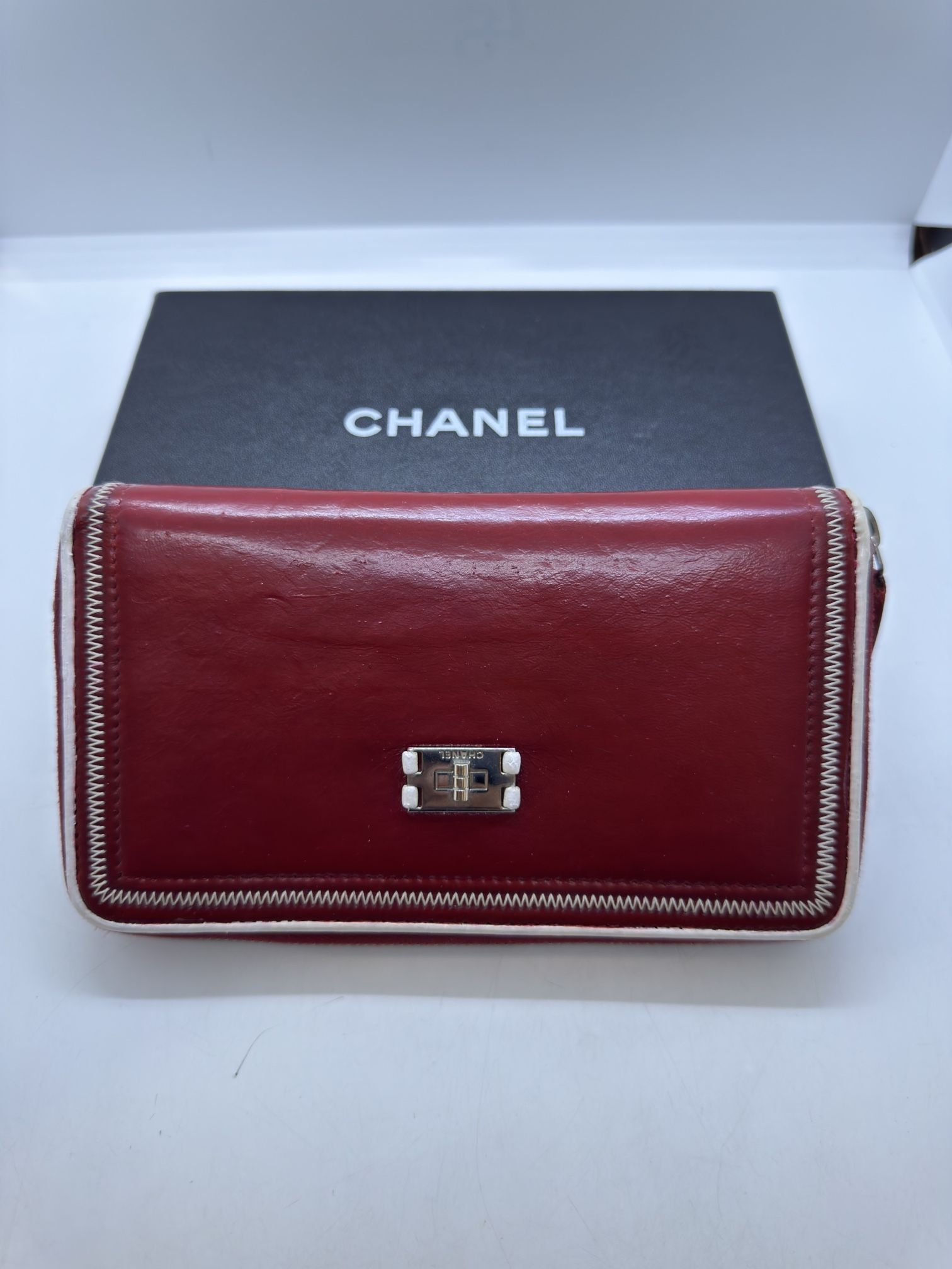 Pre Owned Chanel Red Wallet