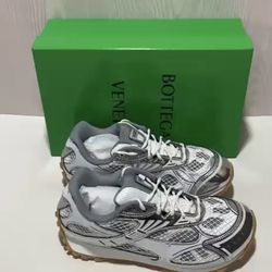 Bottega Veneta white and silver trainers