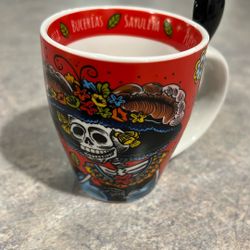 Día de los Muertos Mug with Matching Spoon