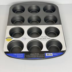 2 Brand New Mainstays 12-Cup Non-Stick Cupcake Pans — Set of 2