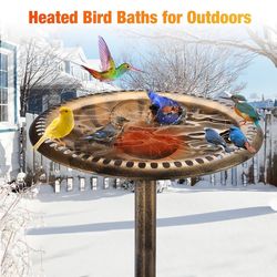BRAND NEW IN BOX Bird Bath Heaters for Outdoors in Winter, 60W Chicken Water Heater Small Pond Heater De-Icer with Thermostatically Controlled, Pond W