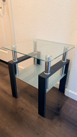 Glass top side table