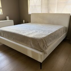 West Elm King Bed frame Uplholstered 