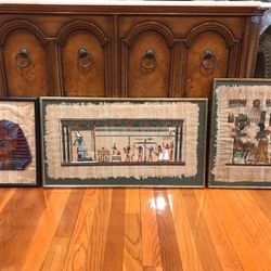 Egyptian water color paintings on papirus