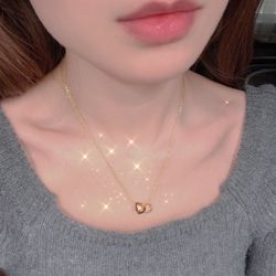 New Double Hearts Necklace, Valentines Gift For Her