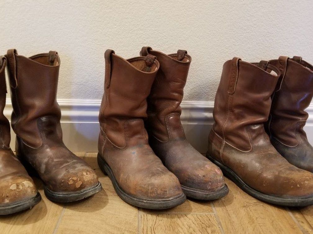 Lot Of Mens Steel Toe Red Wing Work Boots
