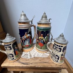 Vintage West German Beer Steins