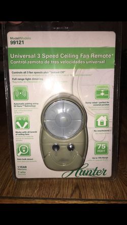 Universal 3 Speed Ceiling Fan Remote