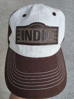 Cerveza INDIO Beer Hat – Brown & White Baseball Cap – Adjustable Strap – Embroidered Logo