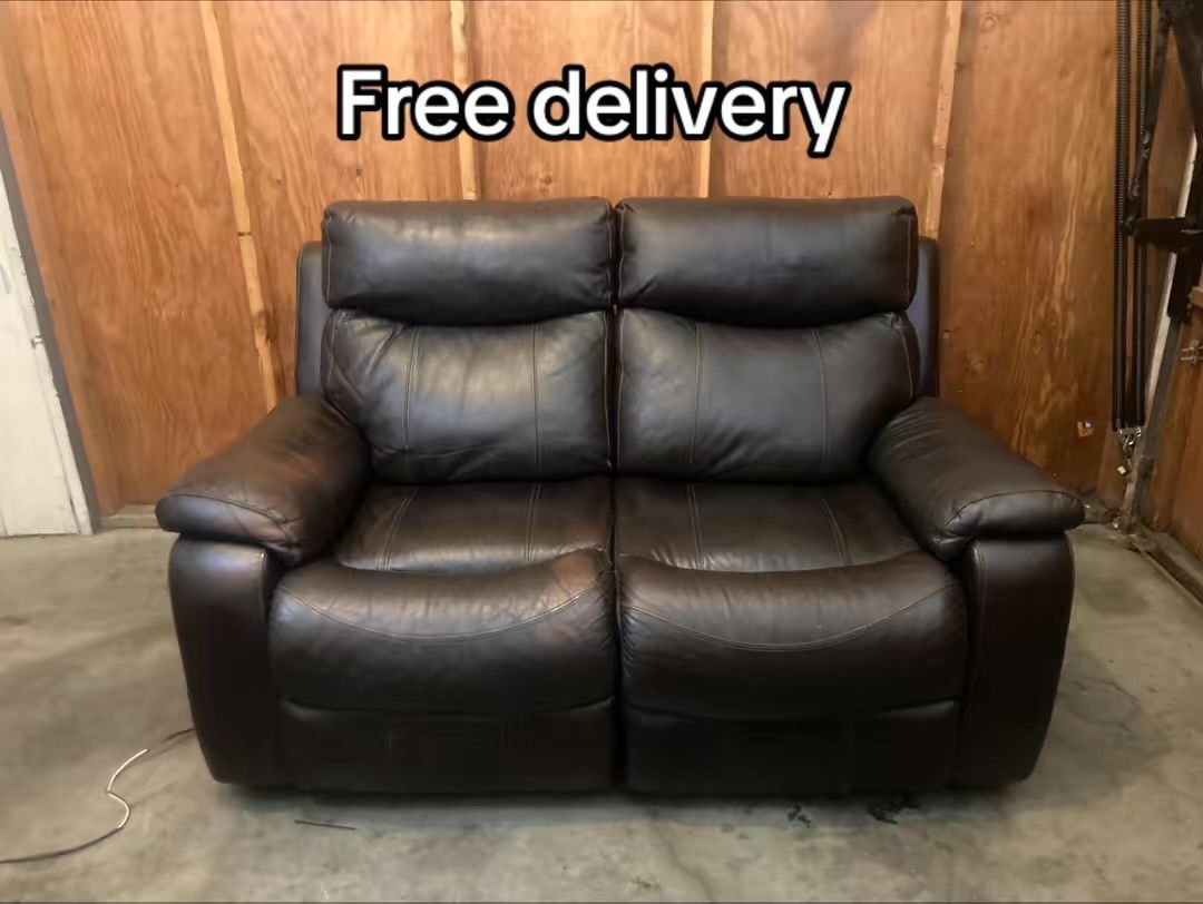 Electric Leather Recliner Loveseat - Free Delivery