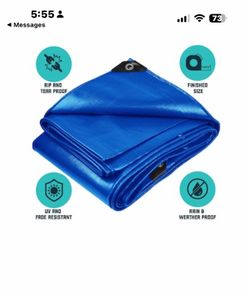 20 x 30 foot tarp. 10 (or 8?) mil heavy-duty polyethylene tarp. Excellent condition