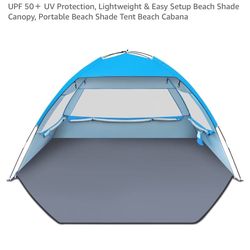Gorich Beach Tent Sun Shelter for 3/4-5/6-7/8-10 Person with UPF 50 + UV Protection, Lightweight & Easy Setup Beach Shade Canopy, Portable Beach Shade