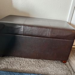 Leather Ottoman With Storage