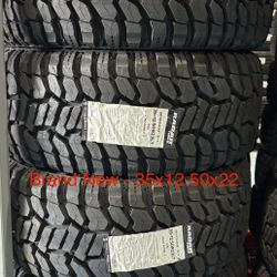 (4) - 35x12.50x22 Radar Renegade R/T Tires