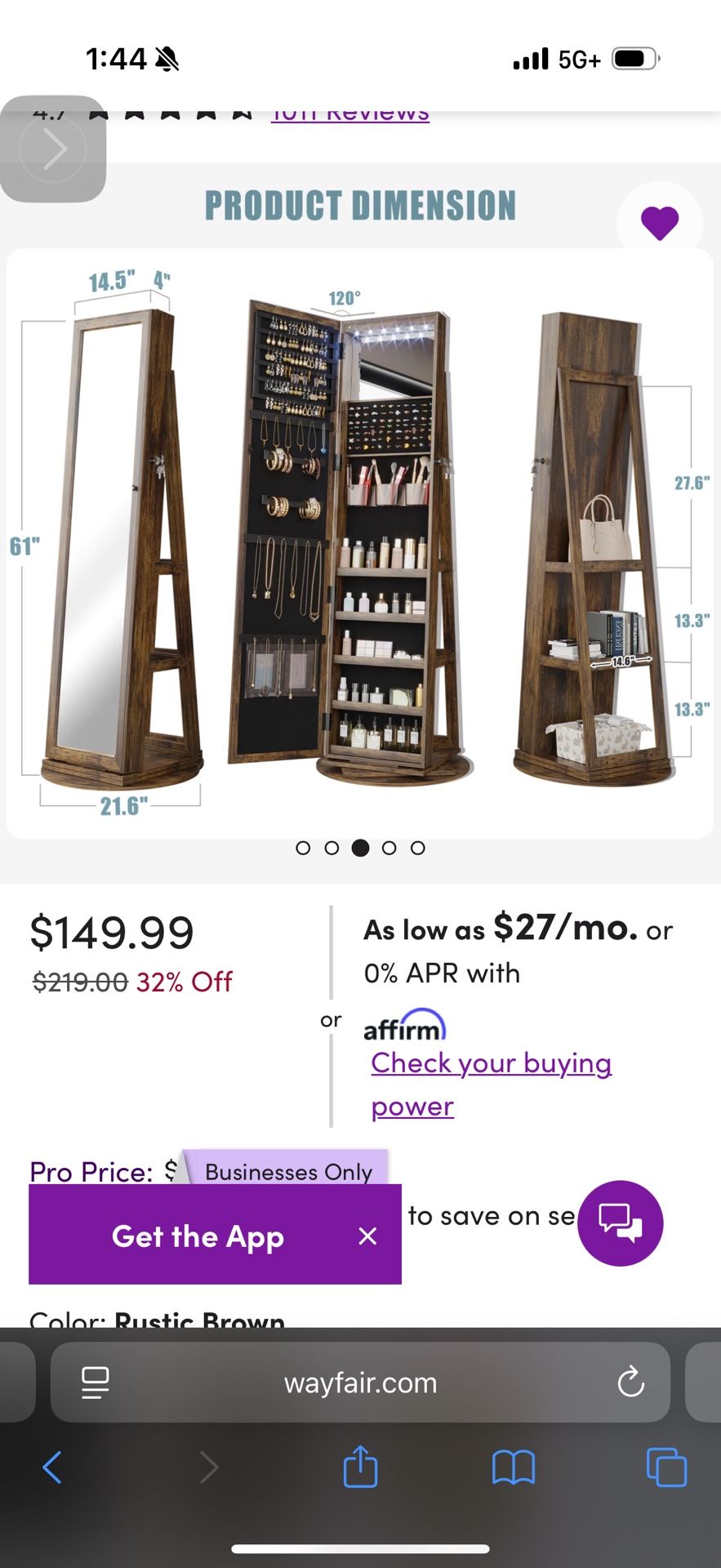 Chrisney 21.6'' Wide Jewelry Armoire with Mirror