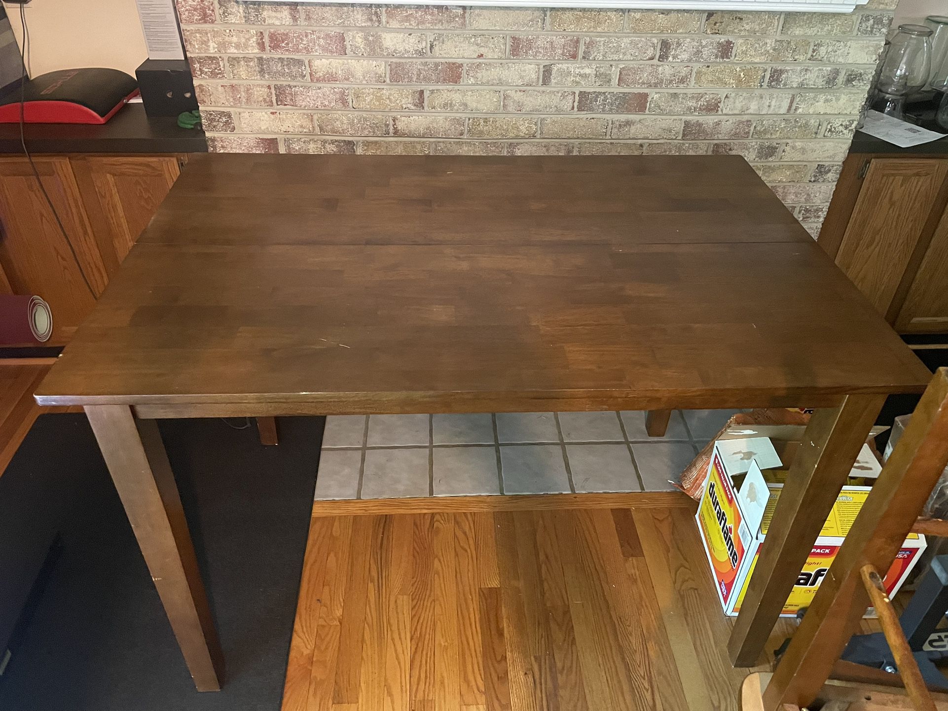 Wood Rectangle Table With 10 High Chairs 