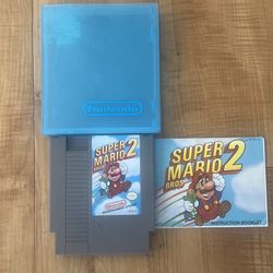 Super Mario Bros. 2 Nintendo NES Original Blue Box - Nice Condition w/ Manual