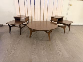 Vintage mid century mcm coffee table and end tables
