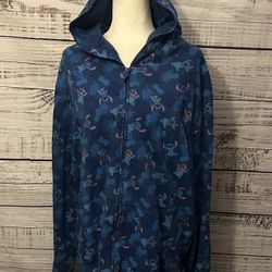 Women Disney Stitch zip up sweater size 2XL 