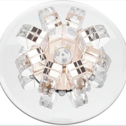 New 7.1” W Modern Crystal Ceiling Lamp W Adjustable LED Color Temperature Luxury Flush Mount Light 