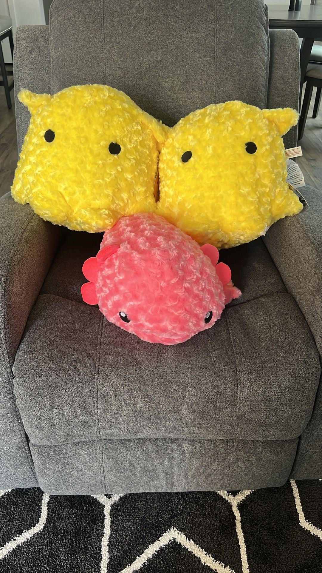 Curly Dumbo Octopus and Axolotl Plushies