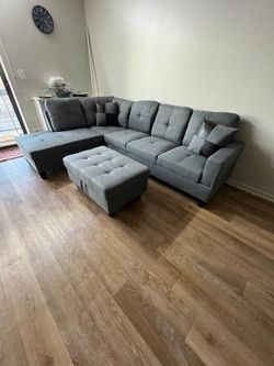 Gray Sectional On Sale + FREE Ottoman (Limited Time) $599 💥