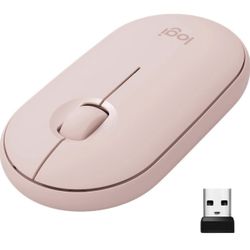 Logitech Pebble Wireless Mouse with Bluetooth or 2.4 GHz Receiver, Silent, Slim Computer Mouse with Quiet Clicks, for Laptop/Notebook/iPad/PC/Mac/Chro