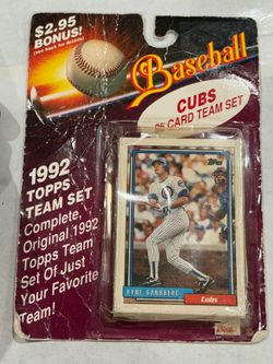 1992 Topps Chicago Cubs Baseball Card Team Set