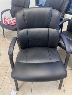 Black Faux Leather Office Guest Chair