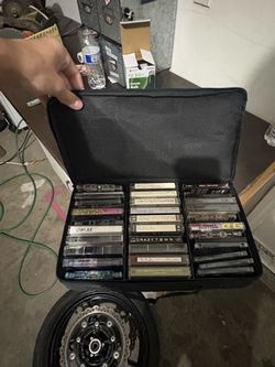 Case Logic Cassette Tape Carrying Case – 30+ Tapes (Mixed Rock/Alternative/Hip-Hop, Some Handwritten Mixtapes)