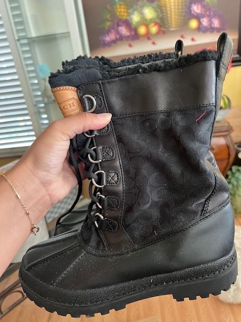 Black Coach Laura winter boots 