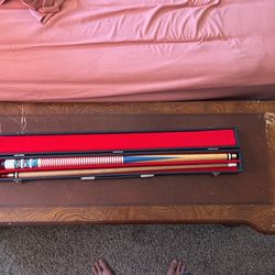  Vintage 2 Piece Pool Cue With Case