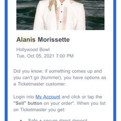 Alanis Morissette concert Tickets