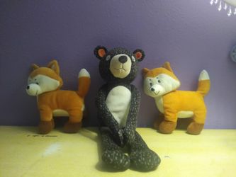 3Circo bear&fox plushies bundle