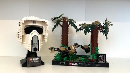 LEGO Star Wars: Endor Speeder Chase Diorama 75353 + Scout trooper helmet 75305