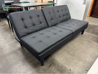 BRAND NEW Black Futon with Cup Holders and USB Port, Sleeper SofaBed