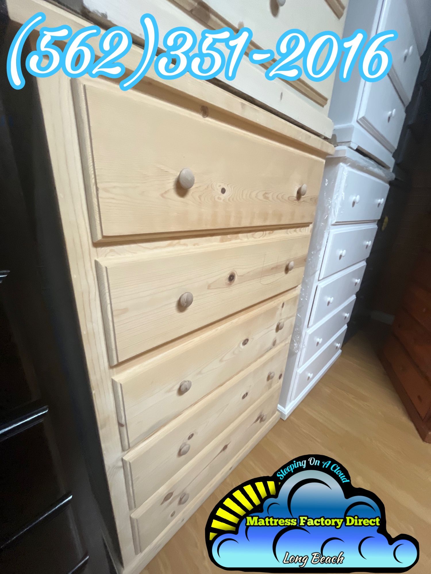 Natural 2 Knob Jumbo Dresser Cajonera Comoda Nueva