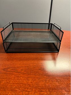 Black Mesh Stackable Paper Tray, Desktop Organizer