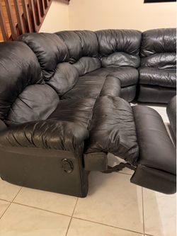 Leather sofa bed