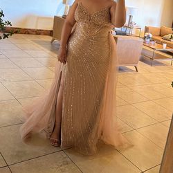 Dress Rose gold  Removable overskirt