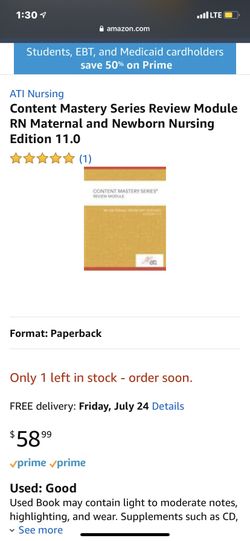 ATI Nursing Content Mastery Series Review Module RN Maternal and Newborn Nursing Edition 11.0