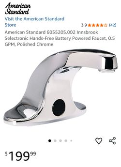 American Standard (contact info removed).002 Innsbrook Selectronic Hands-Free Battery Powered Faucet, 0.5 GPM, Polished Chrome