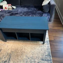 Coffee Table With Storage And Dining Table Teal 