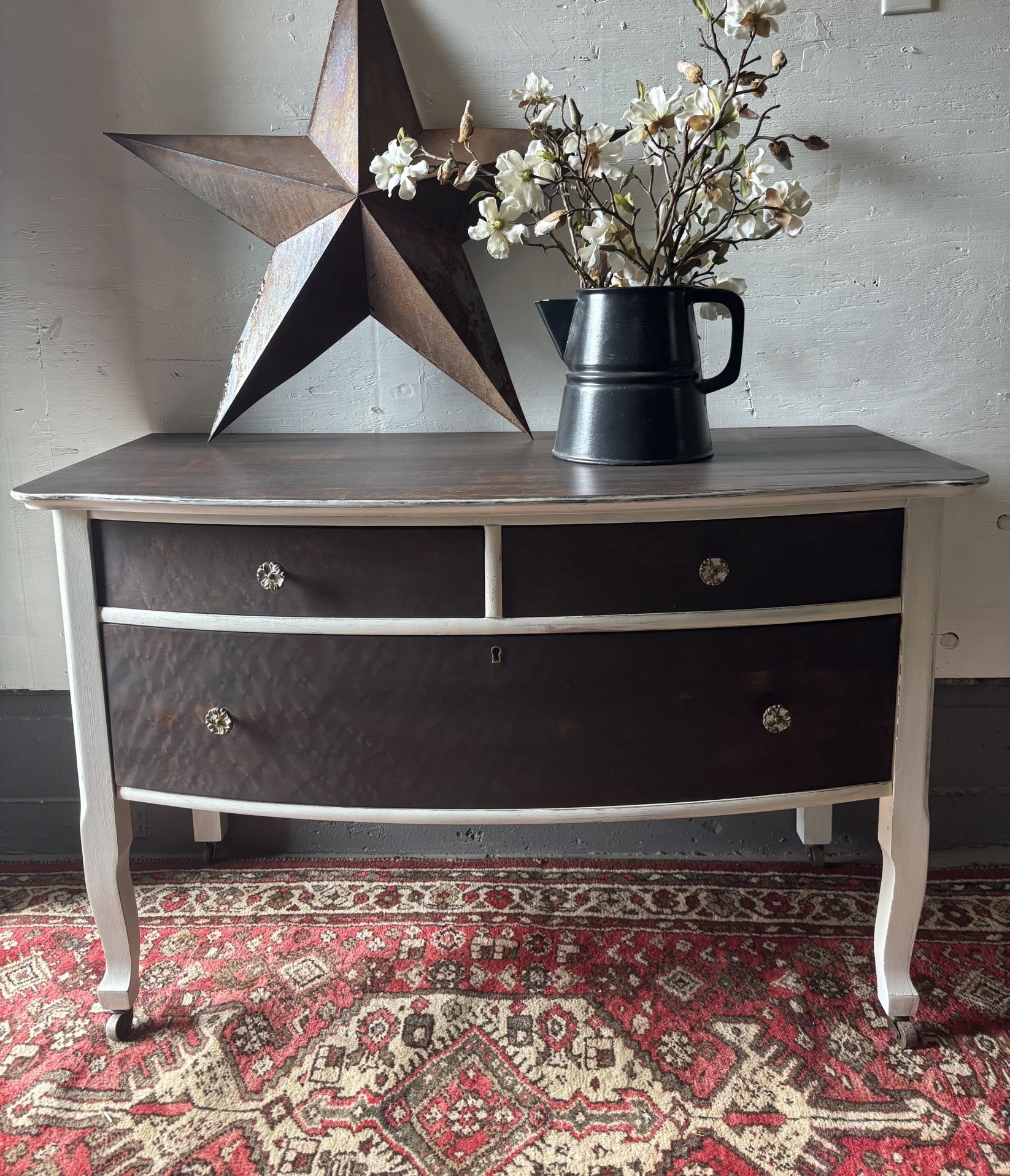 🌼 Petite Refinished Dresser On Wheels