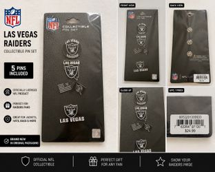 Las Vegas Raiders NFL Collectible Pin Set – New