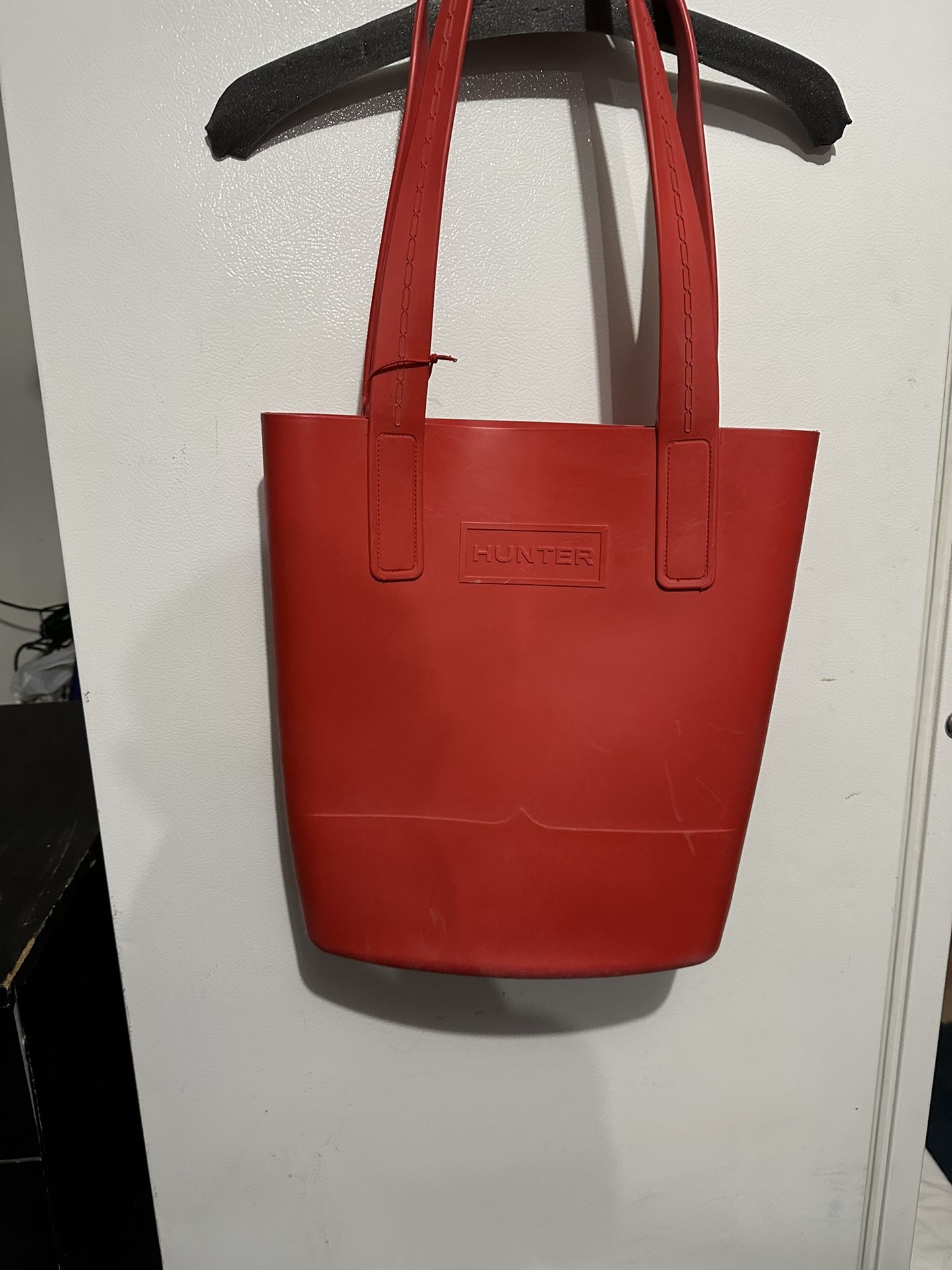 Hunter Red Rubber Tote