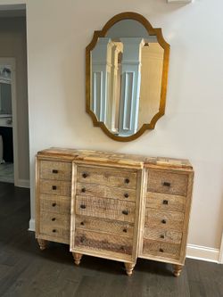15-Drawer Carved Wood Dresser