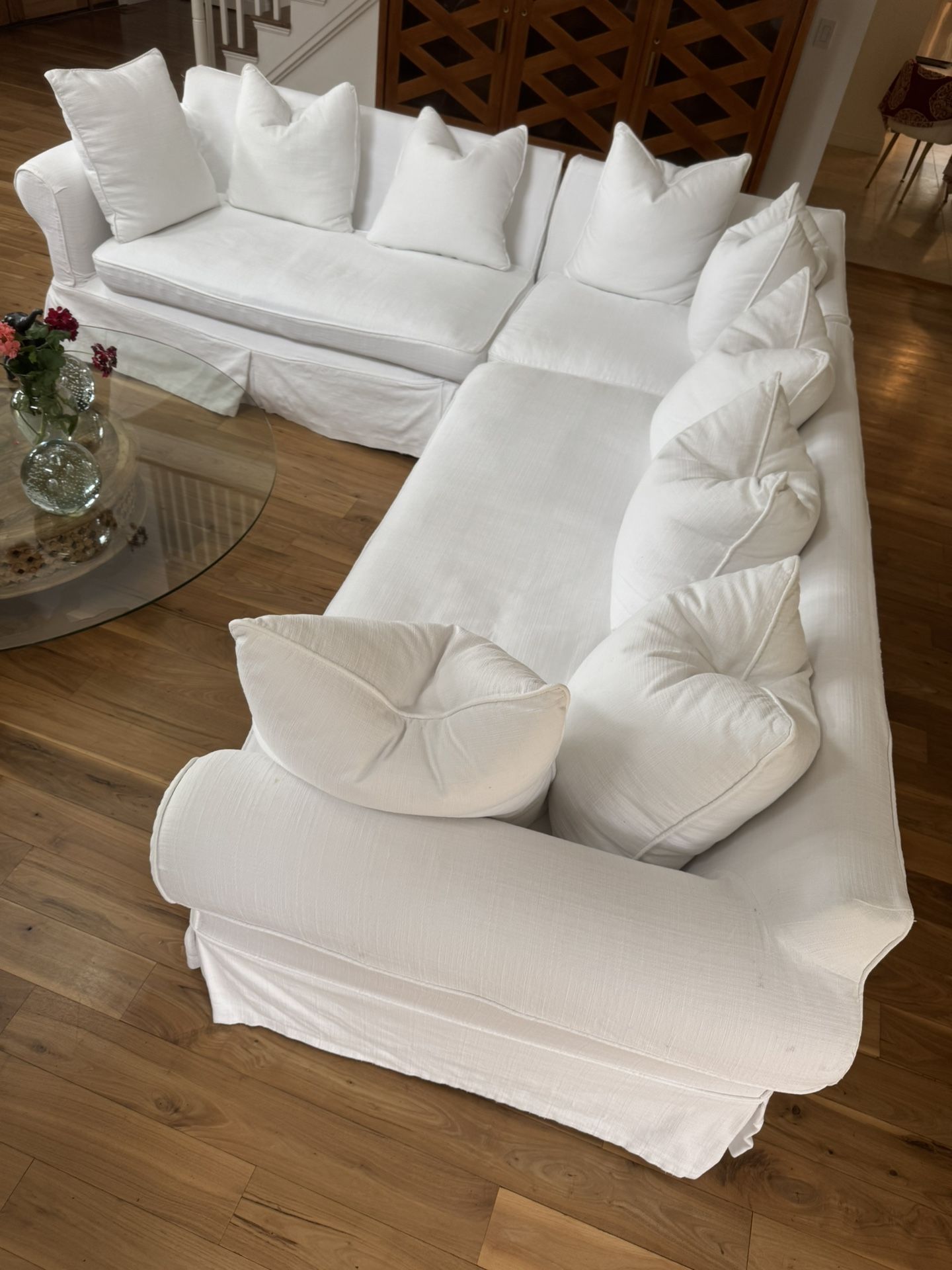 Timeless White Slipcovered Sectional Sofa – Luxe Comfort from Rumrunner Home, Washable