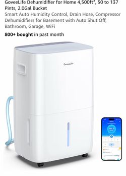 GoveeLife Smart WiFi Dehumidifier 4,500 Sq Ft 50 Pint H7151