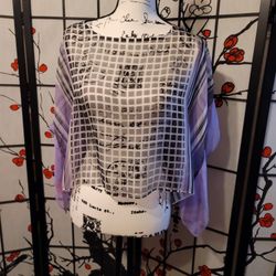 "ONE WORLD" LADIES HANKERCHIEF PONCH  SHEER POLYESTER  SIZE PP